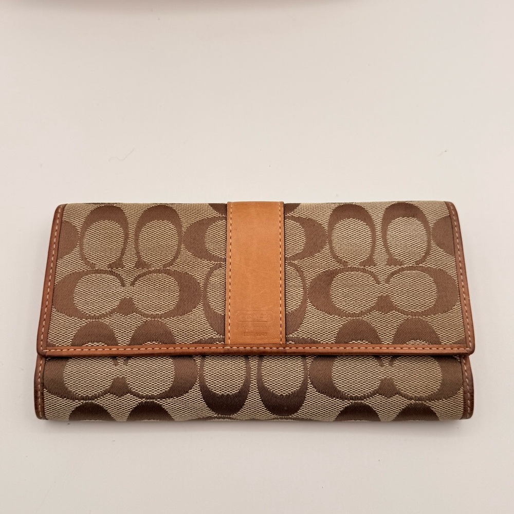 Coach Signature Canvas Crossbody Bag & Wallet Set Brown Tan Leather Y2K Vibes - Picture 7 of 16